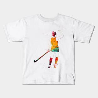 Field Hockey Player Girl Kids T-Shirt